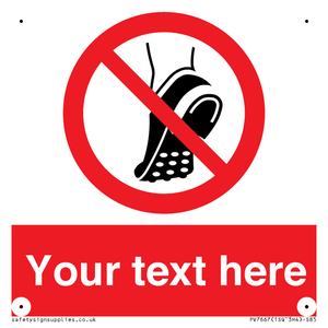 Custom prohibition Do not wear metal studded footwear